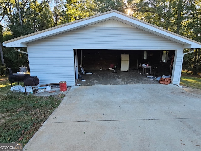view of garage