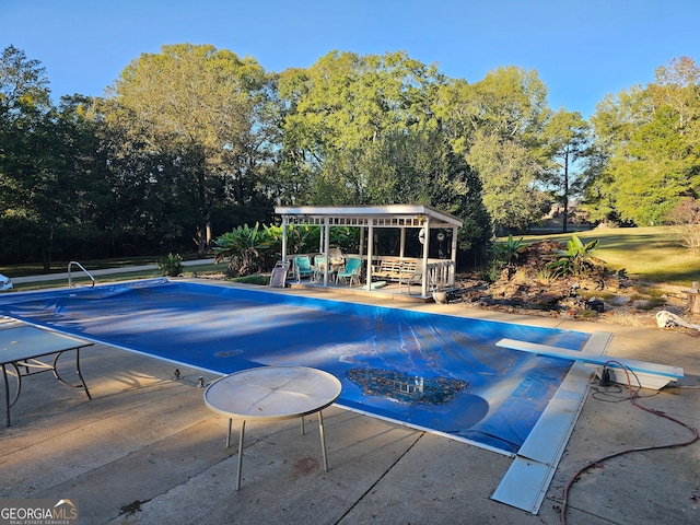 view of pool featuring a patio area