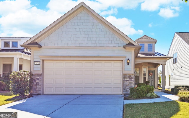 craftsman-style home featuring a garage