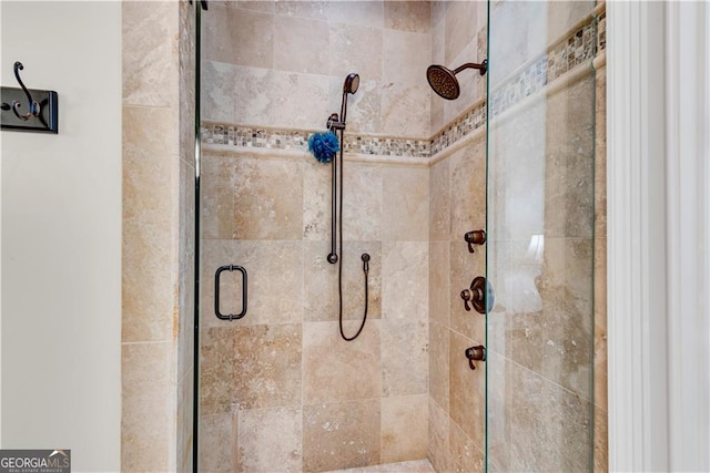 bathroom featuring walk in shower