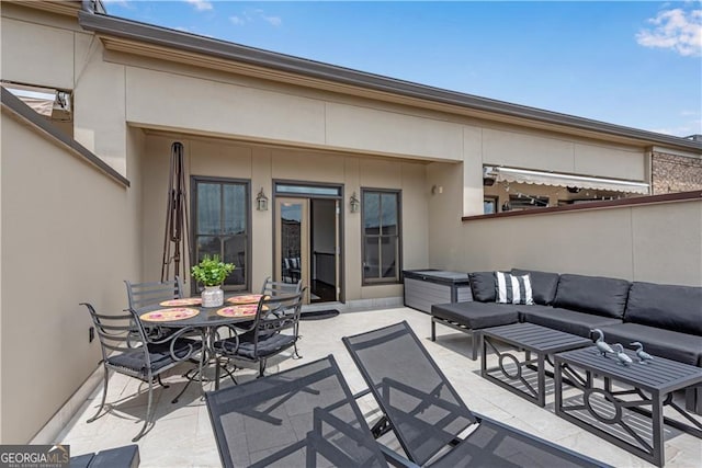 view of patio featuring an outdoor living space