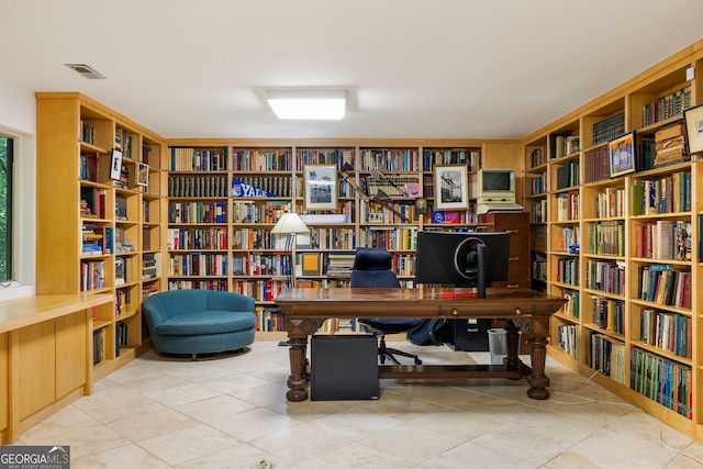 view of tiled office