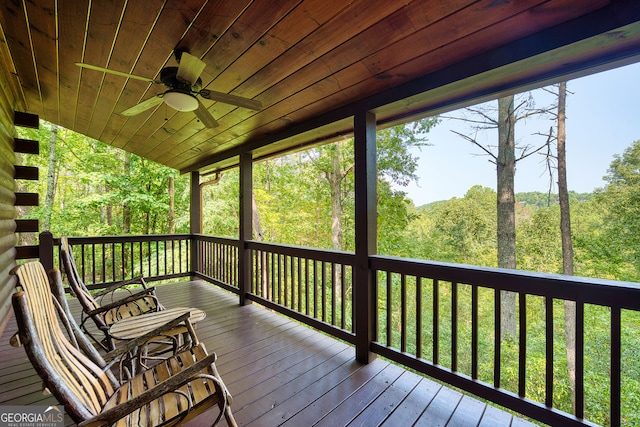 deck with ceiling fan