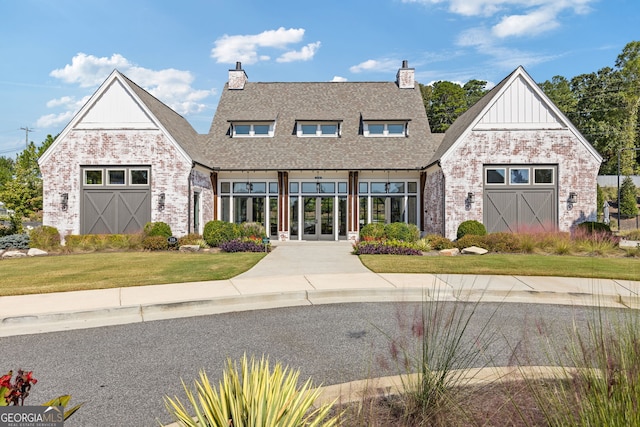 view of front of home with a front yard