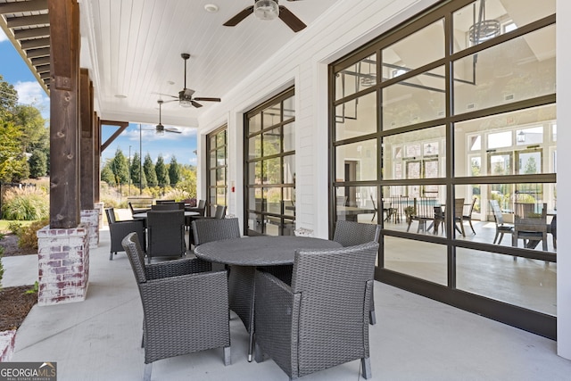 view of patio with ceiling fan