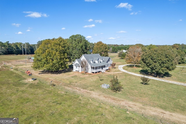 bird's eye view featuring a rural view