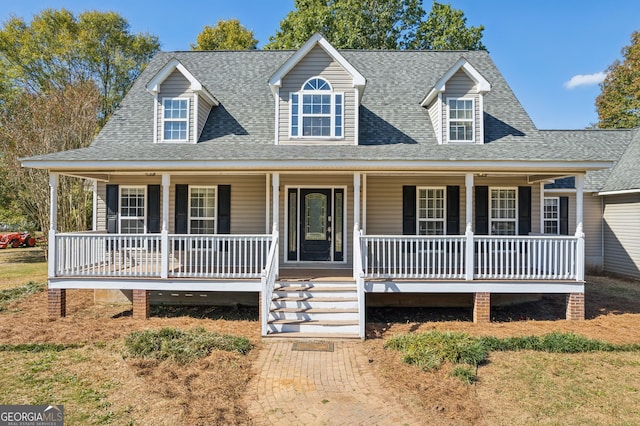 1201 Keencheefoonee Rd, Rutledge, GA 30663 - view of front facade with a shingled roof and covered porch