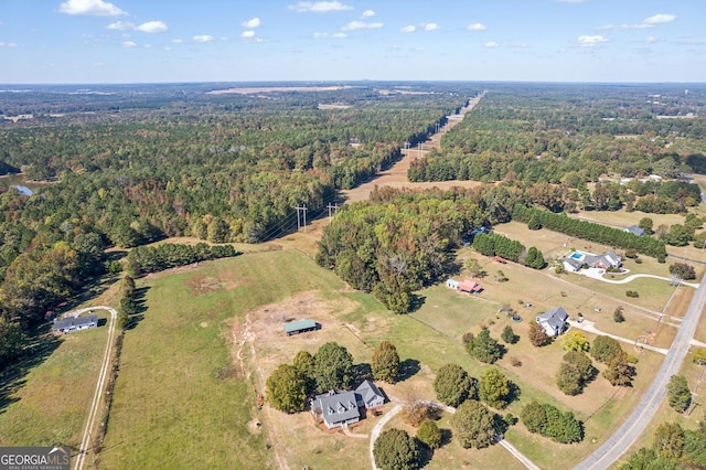 1201 Keencheefoonee Rd, Rutledge, GA 30663 - birds eye view of property featuring a rural view and a wooded view