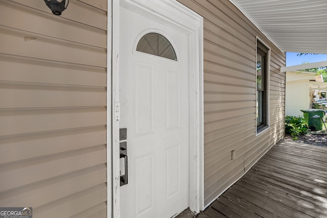 view of doorway to property