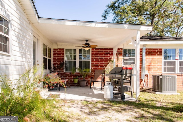 5605 Ga Highway 121, Blackshear, GA 31516 - view of patio featuring ceiling fan and central air condition unit