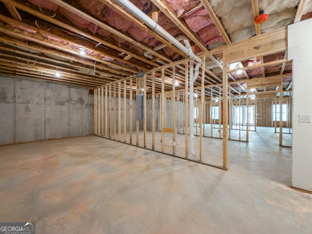 basement with water heater