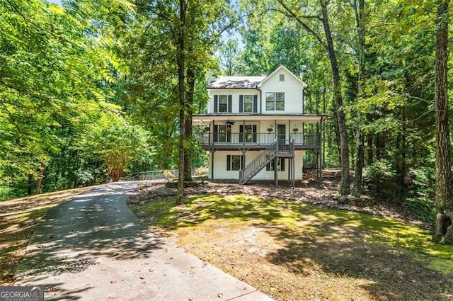 view of property with a porch