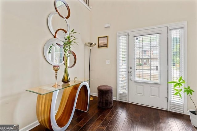 entryway featuring dark hardwood / wood-style floors