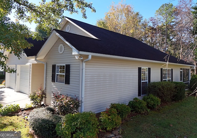 view of home's exterior featuring a garage