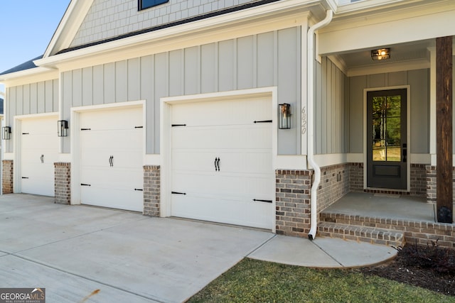 view of garage