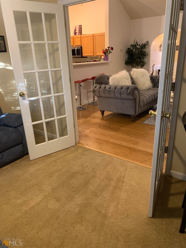 interior space featuring light wood-type flooring