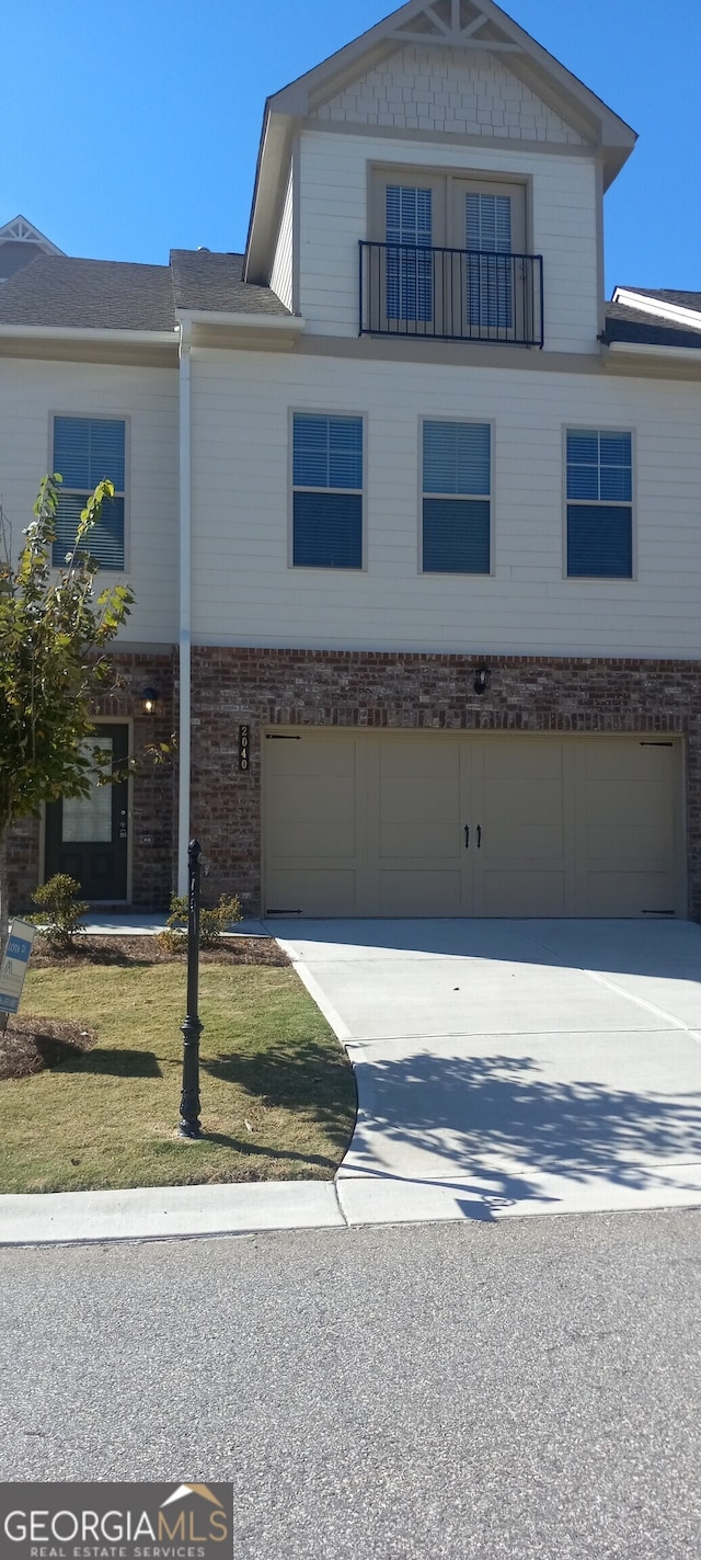 view of property with a garage