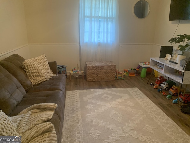 living room featuring hardwood / wood-style flooring