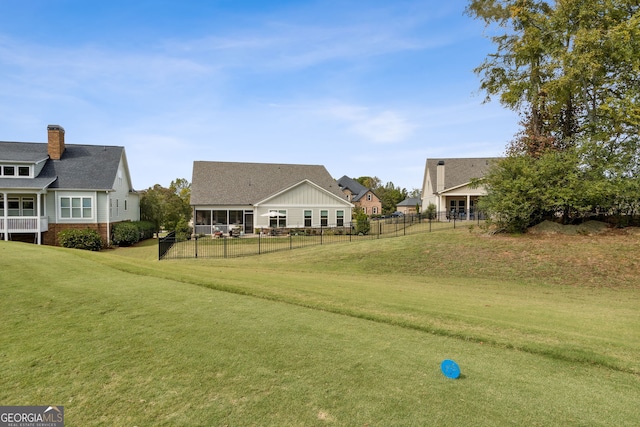 view of yard featuring fence