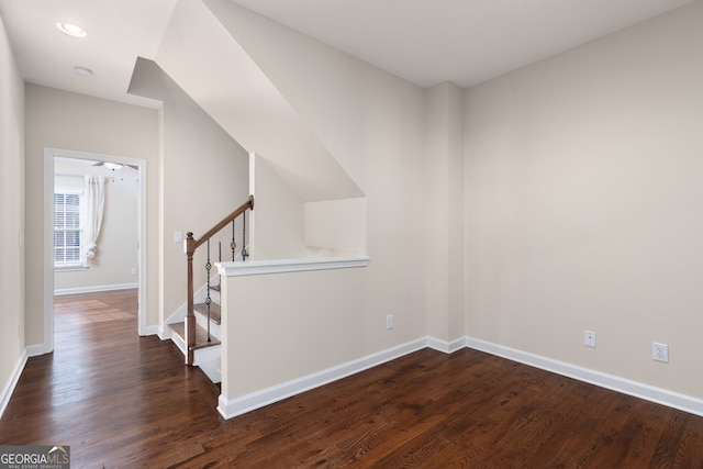 interior space with hardwood / wood-style floors