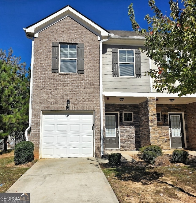 view of front of home featuring a garage