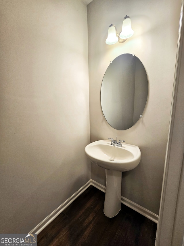 bathroom featuring hardwood / wood-style floors