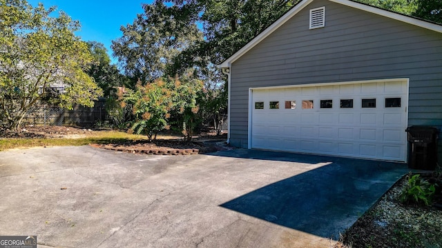 view of garage