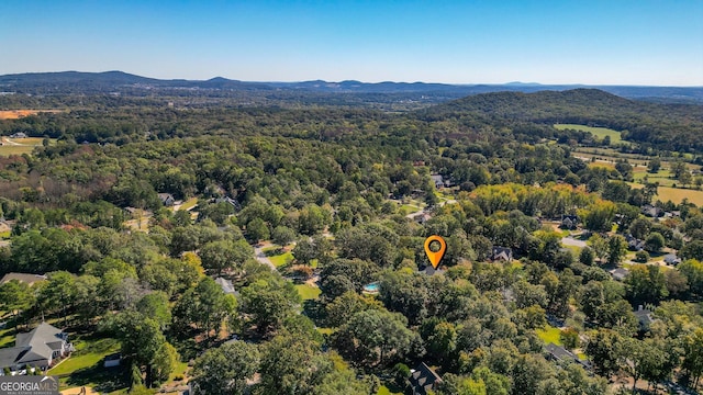 bird's eye view featuring a mountain view