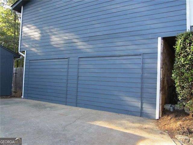 view of garage