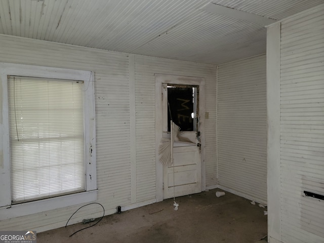 interior space with concrete floors