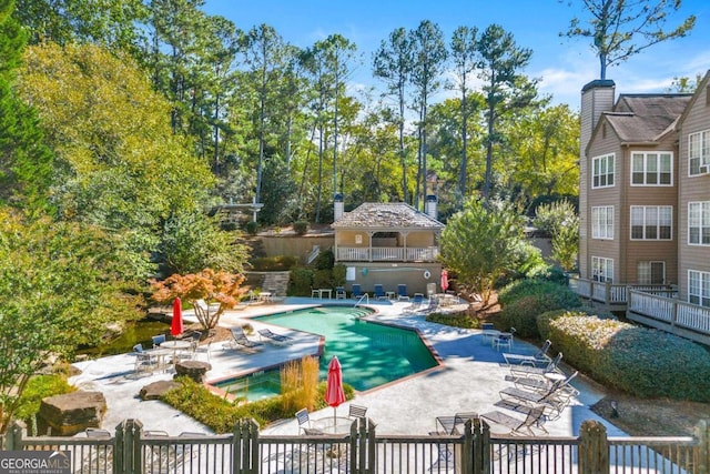 view of pool with a patio