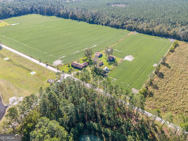 aerial view featuring a rural view