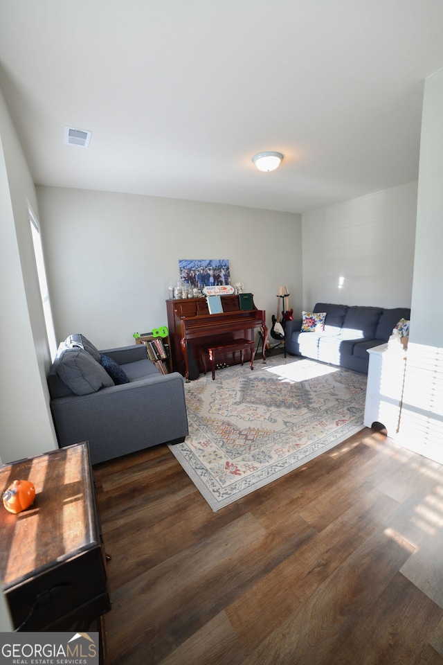 interior space featuring dark hardwood / wood-style flooring