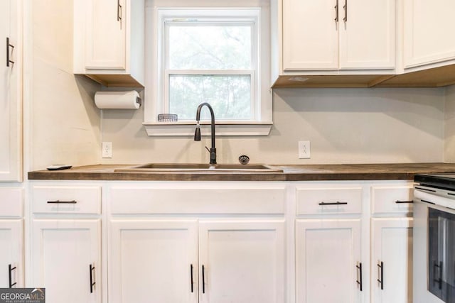 kitchen featuring white cabinets and sink