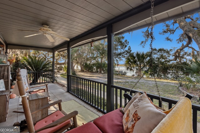 view of patio / terrace with ceiling fan