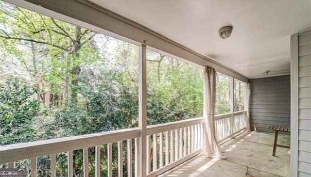 view of unfurnished sunroom