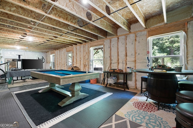 game room featuring billiards