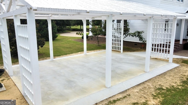 exterior space featuring a pergola