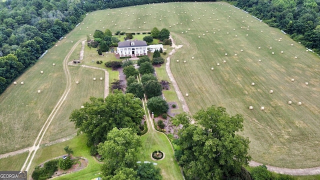 aerial view featuring a rural view