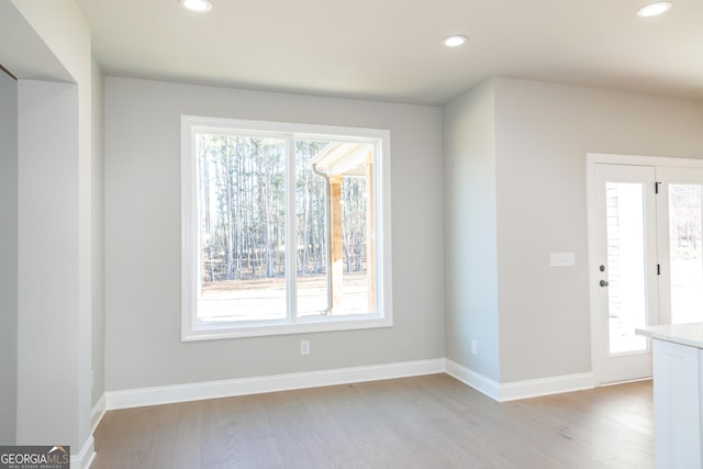 foyer entrance featuring light hardwood / wood-style floors