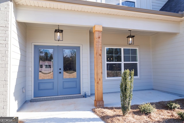 view of exterior entry with french doors