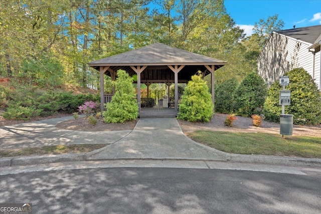 view of property's community with a gazebo