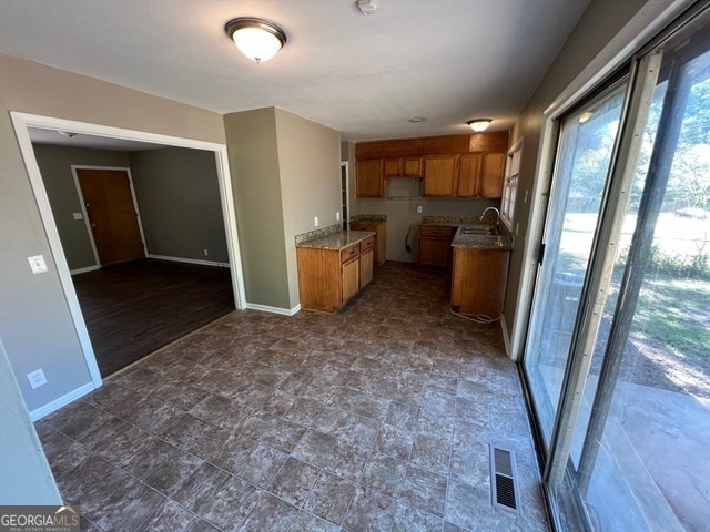 kitchen featuring dark hardwood / wood-style floors and sink