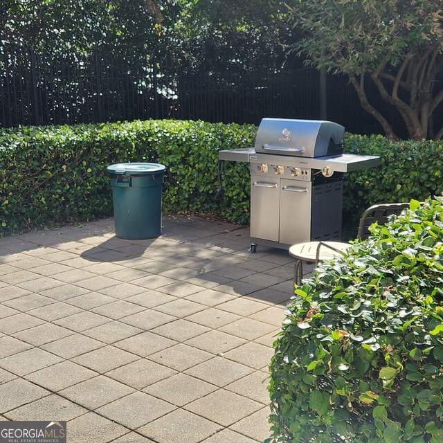 view of patio / terrace featuring a grill