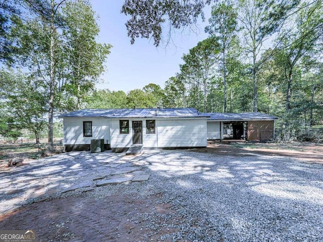 view of front of home featuring central AC