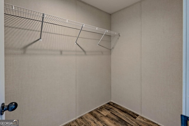 bathroom with vanity and hardwood / wood-style flooring