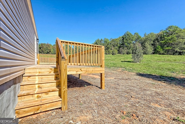 view of yard featuring a deck