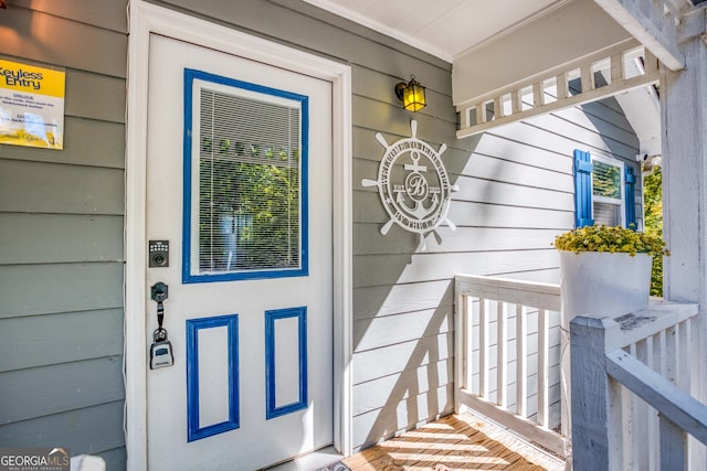 view of doorway to property