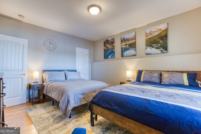 bedroom featuring light wood-type flooring