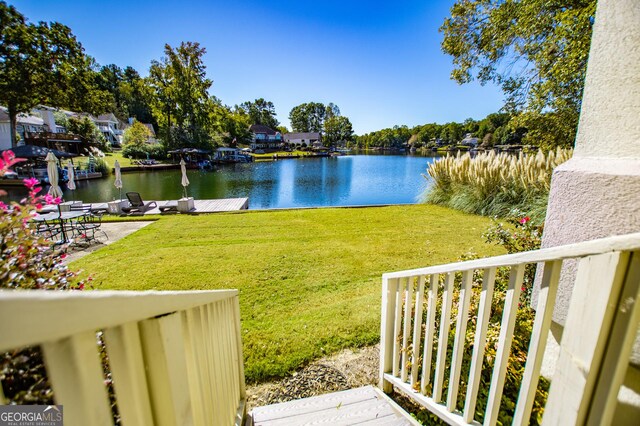 balcony with a water view